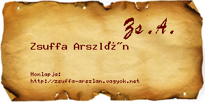 Zsuffa Arszlán névjegykártya